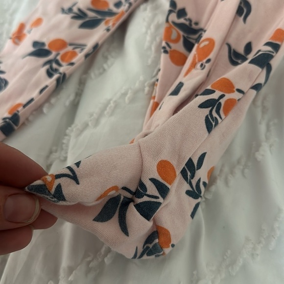 nordstrom baby footie pink pajamas orange 9m - Picture 3 of 4